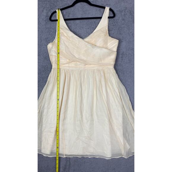 J Crew Heidi Dress Women 16 Ivory Silk Chiffon Romantic Fairy Luxury Flowy - Picture 10 of 11